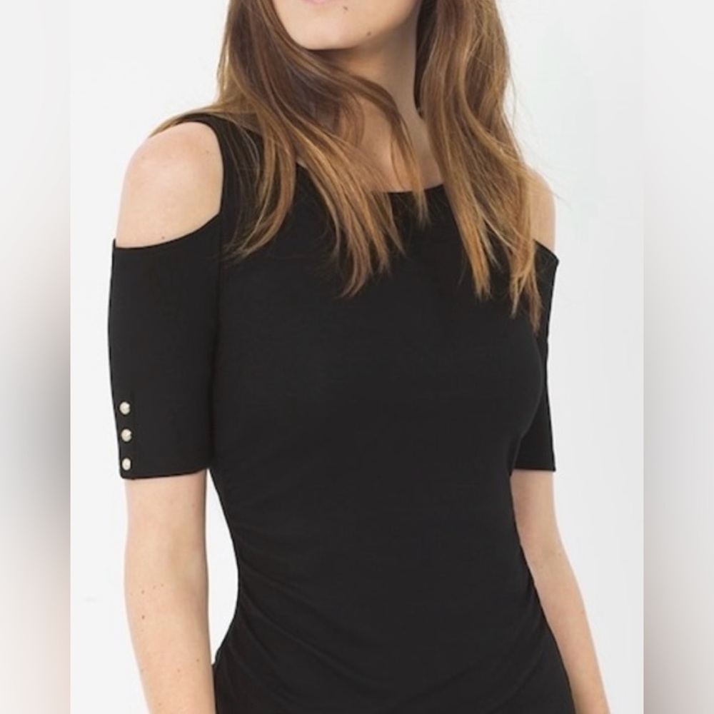 Whitehouse Blackmarket Sleeve Rio Elbow Sleeve Cold Shoulder Top